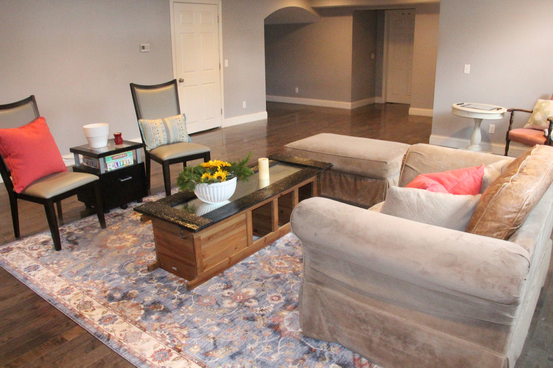 DO: Anchor a space with a large area rug.